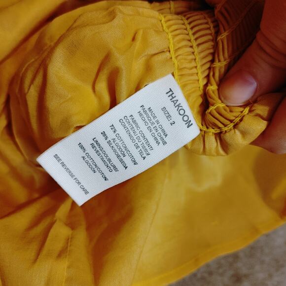 Thakoon Smocked Eyelet Mini Skirt Yellow Size 2 Cute Summer Preppy Happy NWT - Picture 8 of 9